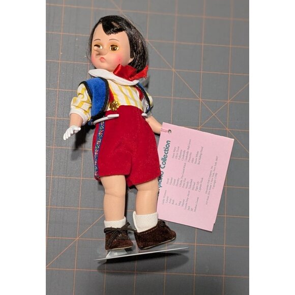 Madame Alexander Pinocchio Doll 8" Red Bow tie Disney Stand Original Box - Picture 3 of 12